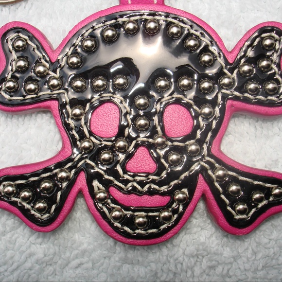 COACH SILVER STUD SKULL KEY RING- BAG CHARM #92744 - Picture 3 of 8